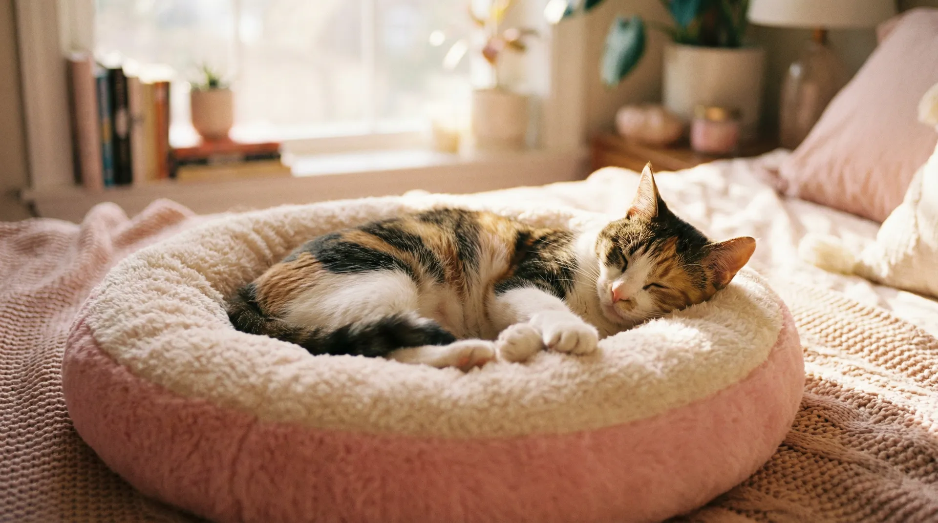 三花猫安静入睡 - 眼睛妹